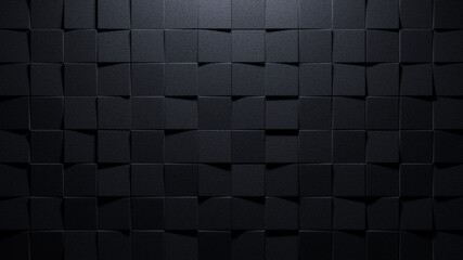 Black Square Tiled Background (3D Illustration)