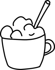 hot chocolate with marshmallows cozy winter drink, coffee with marshmallows