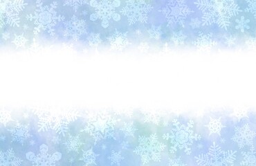 ブルーぼグラデーションの雪の結晶の背景イラスト