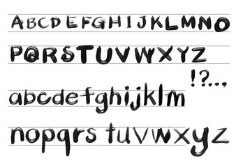 alphabet stroke calligraphy brush character written