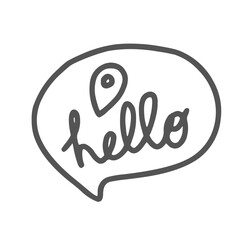 Travel Set outline Hello quote pin