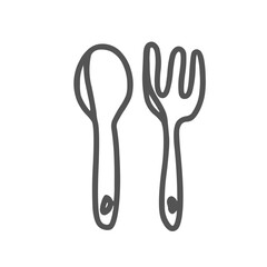 Travel Set outline spoon and fork