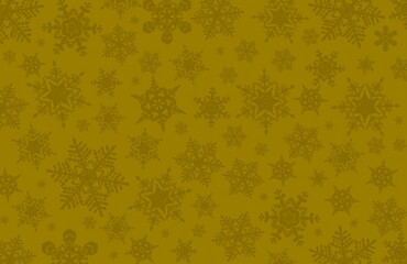 ゴールドの雪のの結晶の背景イラスト