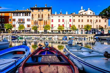 old town and port of Desenzano in italy