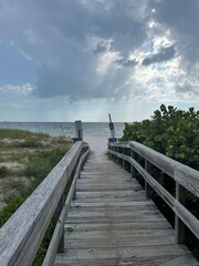 wooden bridge over the sea
