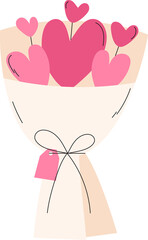 heart flower bouquet romantic attraction valentine's day clipart