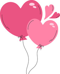 Obraz na płótnie Canvas heart balloons romantic attraction valentine's day clipart