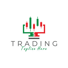 online trading technology vector illustration logo