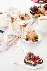 Afternoon tea stand with sweet treats.