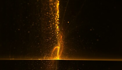 golden sparkle energy burst in sky background