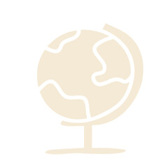 Travel Set flat replica globe