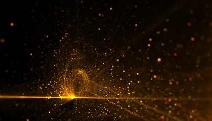 sparkle golden particles dust explosion background