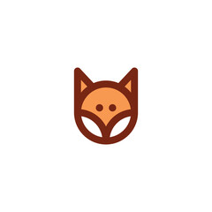 Fox Head Cute Logo. Kids Fox Logo. Baby Fox Logo