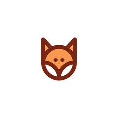 Fox Head Cute Logo. Kids Fox Logo. Baby Fox Logo