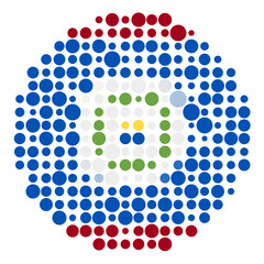 Belize Silhouette Pixelated pattern map illustration