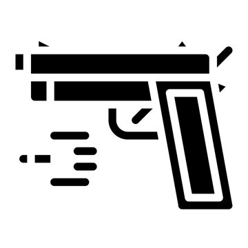 black pistol shooting bullets clip art preview