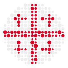 Georgia Silhouette Pixelated pattern map illustration