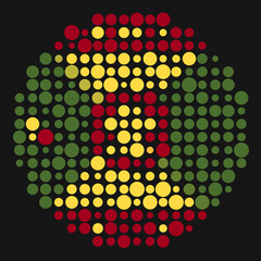 Grenada Silhouette Pixelated pattern map illustration