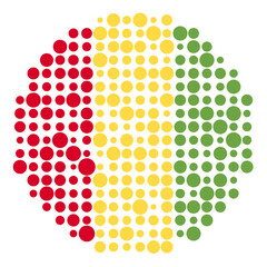 Guinea Silhouette Pixelated pattern map illustration