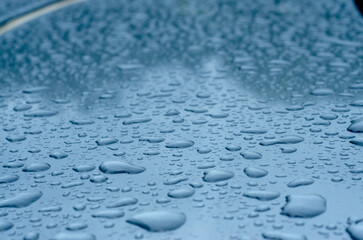  water drop pattern  on gray metal surface with soft focus