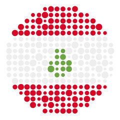 Lebanon Silhouette Pixelated pattern map illustration