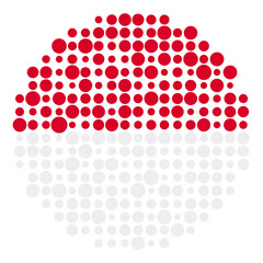 Monaco Silhouette Pixelated pattern map illustration