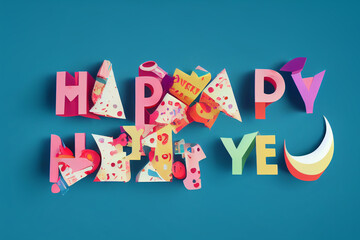 A happy new year text design