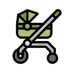 baby carriage vehicle transport transportation icon