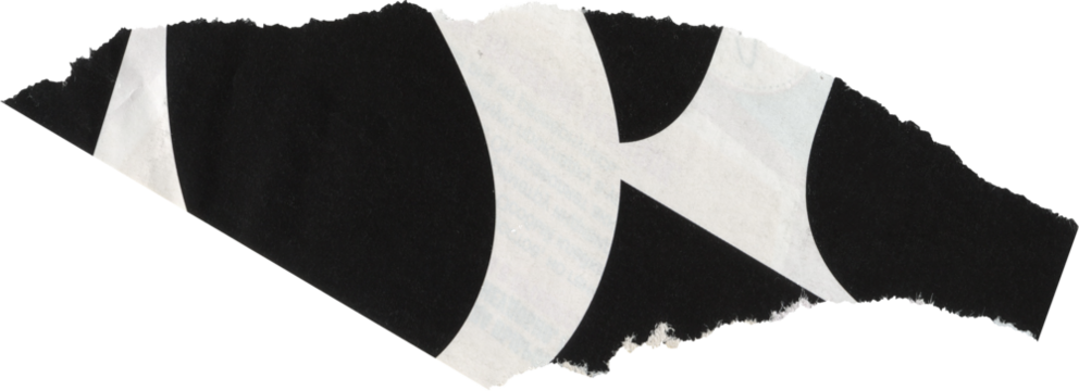 black and white scrap of journal paper	