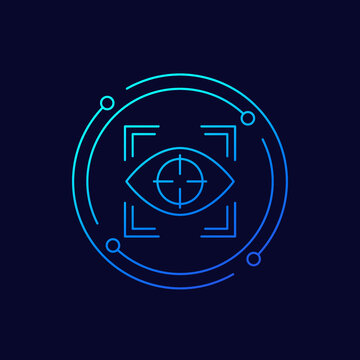 eye tracking icon, linear design
