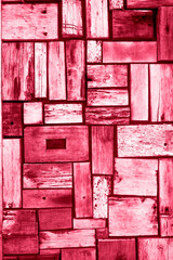 Wood Texture - Ecological Background. Vintage viva magenta color of 2023