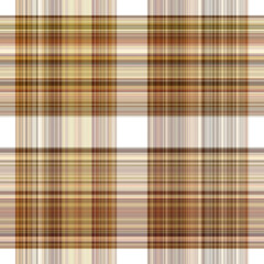Woodland white tartan seamless pattern textile. Tonal autumnal forest plaid with organic texture. Background of orange stripe for rough wallpaper. 