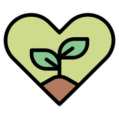 heart plant love conserve ecology icon