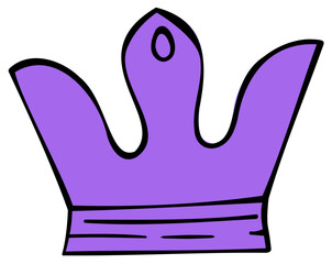 Colorful Cute Crown Sticker Vector Illustration