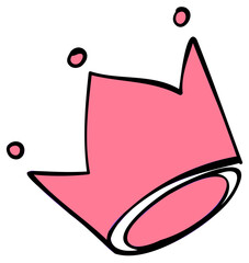 Colorful Cute Crown Sticker Vector Illustration