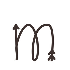 Arrow direction alphabet m Lowercase letters