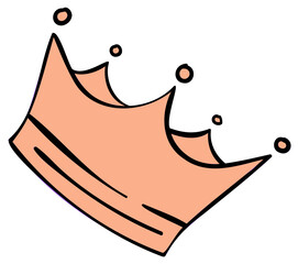 Colorful Cute Crown Sticker Vector Illustration