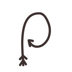 Arrow direction alphabet p Lowercase letters