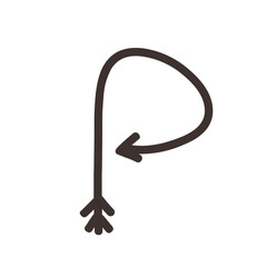 Arrow direction alphabet P Uppercase letters