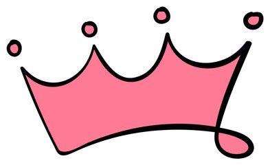 Colorful Cute Crown Sticker Vector Illustration