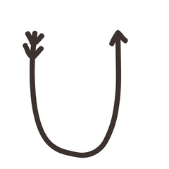 Arrow direction alphabet U Uppercase letters