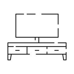 Simple furniture Vector Line Icons. Home design interior. Vector tv stand