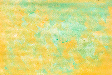 Fototapeta na wymiar Dirty Green, Yellow and Orange watercolor on paper background. Abstract Grunge Hard Texture Wallpaper.