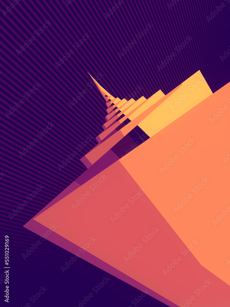 Poster simple, dynamic geometric background. abstract creative concept. 3d rendering digital illustration