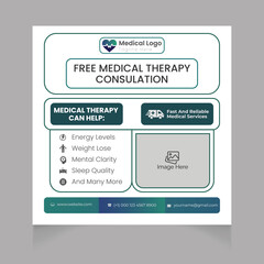 Medical Social Media Post Banner Design Template.	