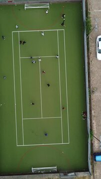 Aerial Footage Of Footage And Soccer Playground Of Local School Of Luton England