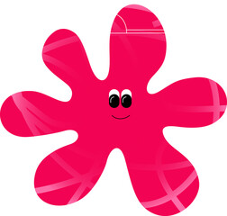 Funny Magenta Abstract Comic Character