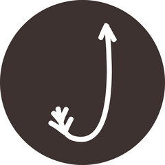 Arrow direction alphabet flat J Uppercase letters