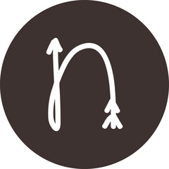 Arrow direction alphabet flat n Lowercase letters