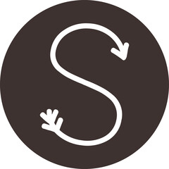 Arrow direction alphabet flat S Uppercase letters